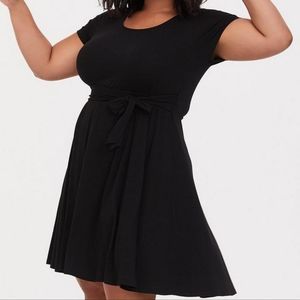 Mini Jersey Tie-Front Skater Dress